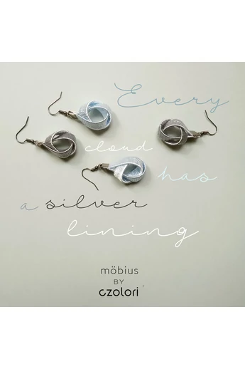 MÖBIUS MINI - EZÜSTÖS SZÜRKE FÜLBEVALÓ