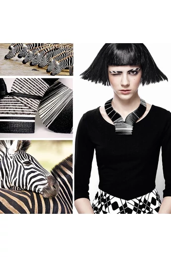 ZEBRA - SZÍV ALAKÚ CSÍKOS NYAKÉK EGYEDI RENDELÉSRE