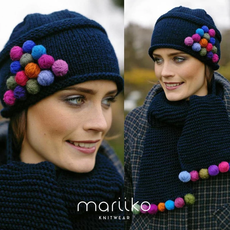  FONALGOMBOLYAGOS SAPKA - SZÜRKÉSBARNA, MOHAIR